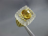 ESTATE LARGE 2.60CT DIAMOND AAA YELLOW TOPAZ & QUARTZ 14K YELLOW GOLD BEZEL RING
