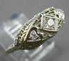 ANTIQUE ART DECO .26CT OLD MINE DIAMOND 14KT WHITE GOLD ANNIVERSARY RING #27890