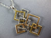 ESTATE LARGE 1.1CT DIAMOND 18K TRI COLOR GOLD MULTI SQUARE LOVE KNOT FUN PENDANT