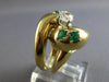 EXTRA LARGE 1.15CT DIAMOND & AAA EMERALD 18K YELLOW GOLD ENGAGEMENT RING #28010