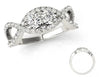 ESTATE .79CT DIAMOND 14KT WHITE GOLD 3D CLASSIC TWO STONE INFINITY LOVE RING