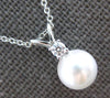 .05CT DIAMOND & AAA SOUTH SEA PEARL 14KT WHITE GOLD SOLITAIRE FLOATING PENDANT