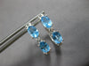 1.40CT DIAMOND & AAA BLUE TOPAZ 14K WHITE GOLD OVAL & ROUND HOOP EARRINGS #27919