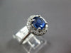 1.62CT DIAMOND & AAA SAPPHIRE 14K WHITE GOLD 3D OVAL HALO FLOWER ENGAGEMENT RING