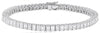 LARGE 12.01CT DIAMOND 18KT WHITE GOLD EMERALD CUT CLASSIC ETERNITY CUFF BRACELET