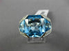 ESTATE EXTRA LARGE 12.10CT DIAMOND & AAA BLUE TOPAZ 18KT WHITE GOLD 3D FUN RING