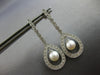 .45CT DIAMOND & AAA SOUTH SEA PEARL 14KT WHITE GOLD TEAR DROP HANGING EARRINGS
