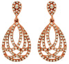 .50CT DIAMOND 14KT ROSE GOLD 3D CLASSIC MULTI ROW TEAR DROP HANGING EARRINGS
