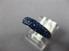 ESTATE 1.09CT AAA SAPPHIRE 18KT WHITE GOLD 3D THREE ROW CLASSIC PAVE FUN RING