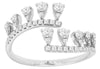 .54CT DIAMOND 14KT WHITE GOLD 3D CLUSTER ROUND PEAR SHAPE CRISS CROSS LOVE RING