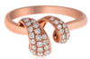 ESTATE .39CT DIAMOND 18KT ROSE GOLD 3D CLASSIC MULTI ROW DOUBLE SWIRL FUN RING