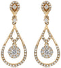 .82CT DIAMOND 14KT YELLOW GOLD 3D CLASSIC FLOWER TEAR DROP FUN HANGING EARRINGS
