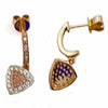 .37CT WHITE & PINK DIAMOND 18KT WHITE & ROSE GOLD 3D TRIANGULAR HANGING EARRINGS