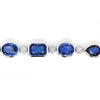LARGE 22.44CT DIAMOND & AAA SAPPHIRE 18KT WHITE GOLD MULTI SHAPE TENNIS BRACELET