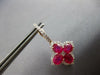 ESTATE LARGE 4.16CT DIAMOND & AAA RUBY 18KT ROSE GOLD 3D OVAL & ROUND HANGING EARRINGS