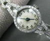 ANTIQUE LARGE 1.15CT OLD MINE DIAMOND PLATINUM MECHANICAL ROUND WATCH #22196
