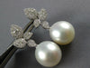 1.52CT DIAMOND & AAA SOUTH SEA PEARL 18KT WHITE GOLD MULTI LEAF HANGING EARRINGS