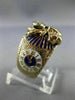 ANTIQUE .55CT OLD MINE DIAMOND & AAA ENAMEL 14K YELLOW GOLD BPOE MENS RING 26357