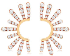 ESTATE LARGE .5CT DIAMOND 14K ROSE GOLD CLASSIC GRADUATING SUNBURST FUN EARRINGS