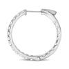 ESTATE 1.50CT DIAMOND 14K WHITE GOLD 3D CLASSIC INSIDE OUT HOOP HANGING EARRINGS