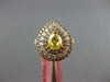 2.16CT WHITE CANARY & PINK DIAMOND 18K 2 TONE GOLD 3D PEAR SHAPE ENGAGEMENT RING
