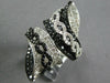 LARGE 4.36CT WHITE & BLACK DIAMOND 14K WHITE GOLD CRISS CROSS INFINITY LOVE RING