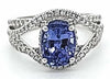 3.70CT DIAMOND & AAA TANZANITE 18K WHITE GOLD 3D OVAL & ROUND INFINITY LOVE RING