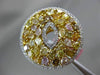 GIA EXTRA LARGE 4.22CT WHITE & MULTI COLOR DIAMOND 18K YELLOW GOLD 3D ROUND RING