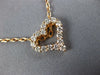 ESTATE .53CT DIAMOND 18KT ROSE GOLD 3D CLASSIC OPEN HEART LOVE PENDANT