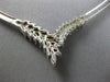 ESTATE 2.83CT DIAMOND & AAA RUBY 14KT WHITE GOLD 3D V SHAPE OMEGA NECKLACE 15009