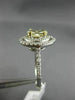 ESTATE 2.12CT WHITE & FANCY YELLOW DIAMOND 14KT 2 TONE GOLD OVAL ENGAGEMENT RING
