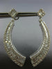 LARGE 2.82CT DIAMOND 18KT WHITE GOLD CLASSIC SQUARE SEMI MOON HANGING EARRINGS