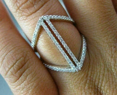 ESTATE EXTRA LARGE .43CT DIAMOND 18KT WHITE GOLD HANDCRAFTED INFINITY LOVE RING