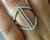 ESTATE EXTRA LARGE .43CT DIAMOND 18KT WHITE GOLD HANDCRAFTED INFINITY LOVE RING