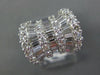 LARGE 1.94CT DIAMOND 18KT WHITE GOLD ROUND & BAGUETTE BOW SHAPE BALLERINA RING