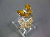 ESTATE .03CT DIAMOND & AAA TIGER EYE 18KT ROSE GOLD DOUBLE BUTTERFLY LOVE RING