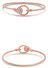 .19CT DIAMOND 14KT ROSE GOLD 3D ROUND DOUBLE TEAR DROP LOVE KNOT BANGLE BRACELET