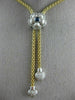 ESTATE .72CT DIAMOND & AAA SAPPHIRE 14K YELLOW GOLD FLOWER LARIAT NECKLACE 21669