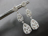 LARGE 3.2CT DIAMOND 18KT WHITE GOLD 3D CLASSIC TEAR DROP FLOWER HANGING EARRINGS