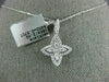 ESTATE .57CT DIAMOND 18K WHITE GOLD 3D CLASSIC 4 LEAF CLOVER FLOWER LOVE PENDANT
