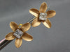 LARGE .41CT DIAMOND 18KT ROSE GOLD ROUND & BAGUETTE CLUSTER FLOWER STUD EARRINGS