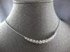 EXTRA LARGE 3CT DIAMOND 14KT WHITE GOLD 3D GRADUATING V SHAPE BAR LOVE NECKLACE