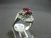 ANTIQUE LARGE 2.2CT DIAMOND & AAA RUBY PLATINUM FILIGREE BALLERINA COCKTAIL RING