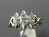 ESTATE WIDE .93CT DIAMOND 14K TWO TONE GOLD 3D 3 STONE INFINITY ANNIVERSARY RING