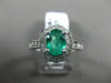 WIDE 1.30CT DIAMOND & AAA EMERALD 14KT WHITE GOLD OVAL HALO ENGAGEMENT RING 2453