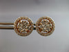 ESTATE LARGE 1.06CT DIAMOND 14KT ROSE GOLD 3D CLASSIC FLOWER HALO STUD EARRINGS