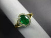 ESTATE .95CT DIAMOND & AAA OVAL EMERALD 14KT YELLOW GOLD CLASSIC ENGAGEMENT RING