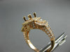 ESTATE WIDE .68CT DIAMOND 14KT ROSE GOLD SQUARE HALO SEMI MOUNT ENGAGEMENT RING