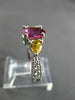 1.95CT DIAMOND & AAA SAPPHIRE & RUBALITE 18K WHITE GOLD 3D ENGAGEMENT RING 27634