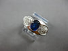 WIDE 1.58CT DIAMOND & AAA SAPPHIRE 14KT WHITE GOLD OVAL & ROUND ENGAGEMENT RING